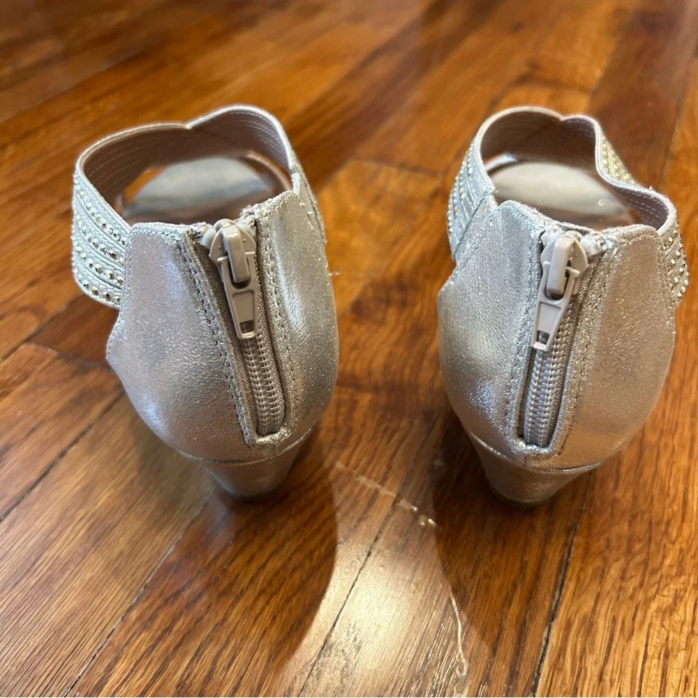 Style & Co Gold Rhinestone Dress Sandals Womens 7.5 Wedding Evening Prom Heels - Picture 4 of 5